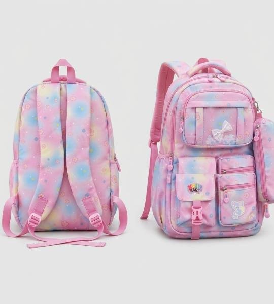 Pastel Flora School Backpack with Matching Pencil Case